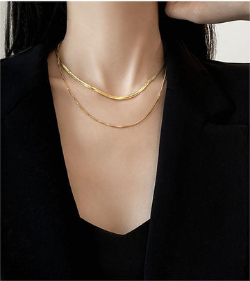 Four Row Dainty Chain Necklace